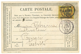 444 1884 Provisoire 10 S/ 20c(n°5) Obl. PAPETE TAITI Sur CARTE PRECURSEUR Pour PAPEARI. RARE. TTB. - Other & Unclassified