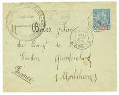 446 TAHITI : 1895 Entier 15c Groupe Obl. CORR. D'ARMEES PAPEETE Pour La FRANCE. TB. - Other & Unclassified