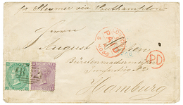 451 ARGENTINA : 1866 GB 6d (pl.5) + 1 SHILLING (pl.4) Canc. B32 + BUENOS AYRES (verso) On Envelope To HAMBURG. Vf. - Autres & Non Classés