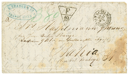 453 ARGENTINA : 1868 Extremely Rare Exchange Marking F/19 + BUENOS-AYRES PAQ FR K N°1 On Entire Letter From BUENOS-AYRES - Other & Unclassified