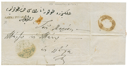 458 1856 Very Rare DISINFECTED Entire Letter From MONASTIR(BITOLA) With Cancellations Of 3 Different Countries (AUSTRIA, - Other & Unclassified