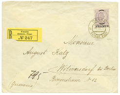 473 "CANEA " : 1907 2 FRANCS Violet Canc. CANEA On REGISTERED Envelope To GERMANY. Superb. - Levante-Marken