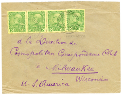478 "DEDEAGATCH" : 10 Para (x4) Canc. DEDEAGATCH On Envelope To MILWAUKE (USA). Rare POST OFFICE. Vf. - Levante-Marken