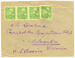 478 "DEDEAGATCH" : 10 Para (x4) Canc. DEDEAGATCH On Envelope To MILWAUKE (USA). Rare POST OFFICE. Vf. - Oostenrijkse Levant