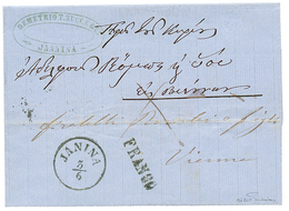 479 "JANINA" : 1863 JANINA + FRANCO On Entire Letter To VIENNA. Superb. - Oostenrijkse Levant