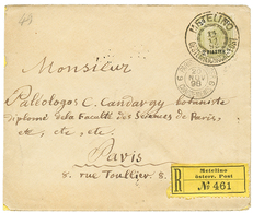 485 "METELINE" : 1898 2P Canc. METELINO On REGISTERED Envelope To FRANCE. Vf. - Oostenrijkse Levant