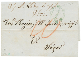 492 "LLOYD AUSTRIACO SALONICCO" : 1856 AGENZIA DEL LLOYD AUSTRIACO SALONICCO On Entire Letter To SYRA. RARE. Vf. - Levante-Marken