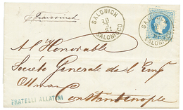 494 1882 10s Canc. SALONICH SALONICCO (scarce Type) On Entire Letter To CONSTANTINOPLE. Superb. - Oostenrijkse Levant