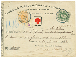 507 RED CROSS : 1883 BELGIUM 5c + 10c Canc. BRUXELLES On Superb Illustrated RED-CROSS "recu" To MARCHIENNE-AU-PONT (arri - Sonstige & Ohne Zuordnung