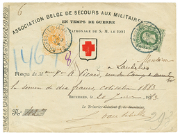 507 RED CROSS : 1883 BELGIUM 5c + 10c Canc. BRUXELLES On Superb Illustrated RED-CROSS "recu" To MARCHIENNE-AU-PONT (arri - Andere & Zonder Classificatie