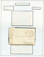 512 BERMUDA To GUERNESEY : 1814 SHIP LETTER PORTSMOUTH On Entire Letter Datelined "BERMUDA, H.M.S AMPHION" To GUERNESEY. - Bermuda