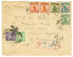 524 CHINA : Superb Franking On Envelope To ENGLAND Taxed On Arrival With POSTAGE DUE 1/2d+ 3d. Vf. - Sonstige & Ohne Zuordnung
