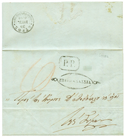 530 CRETE : 1849 Boxed P.P On DISINFECTED (slit) Entire Letter Datelined "HANIA" To SYROS. RARE. Vvf. - Kreta