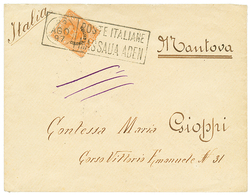 541 ETHIOPIA - ERITREA : 1897 20c Canc. POSTE ITALIANE MASSAUA ADEN On Envelope To ITALY. RARE. Superb. - Ethiopia