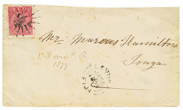 545 FIJI : 1879 6d Overprint Lithographed V.R Canc. On Envelope From LEVUKA To TONGA. Scarce. Vf. - Fiji (...-1970)