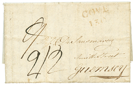 548 1814 COVE On Entire Letter From "H.M.S Ship AMPHION, CORK Harbour" To GUERNESEY. Vf. - Guernsey