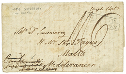549 "GUERNESEY To MALTA" : 1816 Entire Letter From GUERNESEY To "H.M.S TAGUS", MALTA. Vf. - Guernsey
