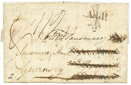 559 1830 ADD/ 1/2 On Entire Letter "H.M.S ALLIGATOR, LEITH" To GUERNESEY. Vf. - Guernesey
