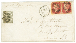 564 1873 GB 6d + Pair 1d (1 Copy With Fault) Canc. B02 + SUEZ On Envelope To LONDON. RARE. Vvf. - Other & Unclassified