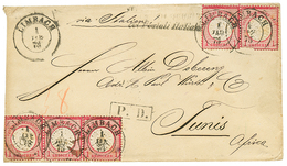569 GERMANY To TUNISIA : 1873 1grx5 (some Faults) Canc. LIMBACH + COI POSTALI ITALIANI On Envelope To TUNIS AFRICA. Vers - Otros & Sin Clasificación