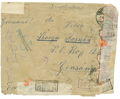 571 GERMANY To KOREA : 1917 REGISTERED Envelope Stamped Front And Reverse To GENSAN KOREA. CENSOR Label MÜNCHEN + Transi - Altri & Non Classificati