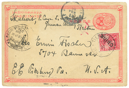 575 1901 10pf(n°10) Canc. TIENTSIN On Chinese POSTAL STATIONERY To PITTSBURG (USA). Very Scarce. Certificates JÄSCHKE-LA - Deutsche Post In China