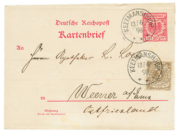 578 DSWA - VORLAUFER : 1898 P./Stat 10pf + 3pf(v45b) + Verso 3pf(v45b)x3 Canc. KEETMANSHOOP To GERMANY. Scarce. Signed B - Africa Tedesca Del Sud-Ovest