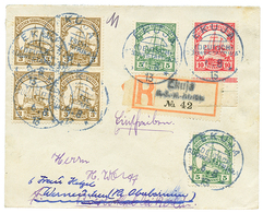 580 "EKUJA - DSWA" : 1913 3pf Block Of 4 + 5pf+ 10pf Canc. EKUJA On REGISTERED Envelope To GERMANY. Very Rare Post Offic - Deutsch-Südwestafrika