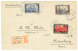 590 1902 N°17 + N°18 + N°19 Canc. FES On REGISTERED Envelope To NÜRNBERG. Vvf. - Deutsche Post In Marokko
