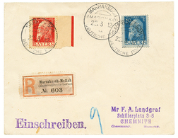 593 1912 BAVARIA 10pf + 20pf Canc. MARRAKESCH-MELLAH On REGISTERED Envelope To GERMANY. Scarce. Vvf. - Marocco (uffici)