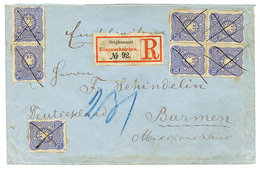 595 NEW GUINEA - VORLAUFER : 1891 20pf(v42c) Block Of 4 + Pair + Single Copy PEN Cancel On REGISTERED Envelope From STEP - German New Guinea