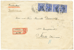 596 NEW GUINEA : 1896 VORLAUFER 20pf(v48) Strip Of 4 Canc. FRIEDRICH-WILHELMSHAFEN On REGISTERED Envelope To GERMANY. Vv - German New Guinea