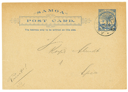 602 SAMOA - DAVIS POST : POSTAL STATIONERY One PENNY Blue Canc. APIA SAMOA. Philatelic Usage. Vvf. - Samoa