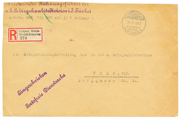 603 PALESTINE : 1917 FELDPOST MIL.MISS. JERUSALEM On REGISTERED Envelope To AUSTRIA. GREAT RARITY. MUENTZ Certificate (1 - Palestina