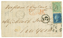 609 1867 GB 2d + 1 SHILLING Canc. A25 + GIBRALTAR On Entire Letter To NEW-YORK (USA). Vvf. - Gibraltar