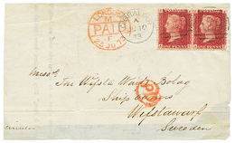 611 1873 GB 1d(x2) Canc. A26 + GIBRALTAR On PRINTED CIRCULAR (not Complete) To SWEDEN. Rare Destination. Vf. - Gibraltar