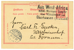 622 GOLD COAST : 1897 GERMANY P./Stat 10pf Datelined "ACCRA" Canc. AUS WEST FRICA/mittels WOERMANN DAMPFER/Über VLISSING - Goldküste (...-1957)