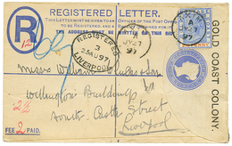 623 GOLD COAST - AXIM : 1897 2 1/2d Canc. AXIM On REGISTERED LETTER(2d) To LIVERPOOL. Vf. - Gold Coast (...-1957)