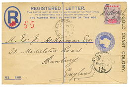624 GOLD COAST - Manuscript Mark "DODOWAH" : 1901 1d Pen Cancel "DODOWAH 4.10.1901" On REGISTERED Envelope (2d) To ENGLA - Goldküste (...-1957)