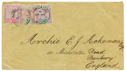 628 GOLD COAST - AKROPONG : 1902 1/2d(x2)+ 1d Canc. AKROPONG On Envelope To ENGLAND. Vf. - Goldküste (...-1957)
