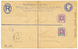 630 GOLD COAST : 1902 1/2d + 2d Canc. KWITTA On REGISTERED LETTER (2d) To LOME TOGO (verso German Cds) . Vvf. - Costa D'Oro (...-1957)