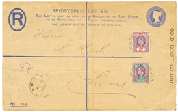 630 GOLD COAST : 1902 1/2d + 2d Canc. KWITTA On REGISTERED LETTER (2d) To LOME TOGO (verso German Cds) . Vvf. - Goldküste (...-1957)