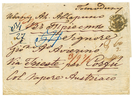 633 RUSSIA Via TRIESTE To IONIAN ISLANDS : 1855 CORFU And Disinfected Entire Letter From TAGANROG (RUSSIA) + "COL VAPORE - Unclassified