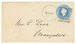 645 FRENCH INDIA : 1896 INDIA P./Stat Canc. SubOffice M-9 + MAHE To BANGALORE. Vvf. - Other & Unclassified