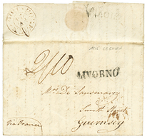 649 1816 LIVORNO On Entire Letter Via "FRANCE" From "H.M.S TAGUS, LEGHORN" To GUERNESEY. Vvf. - Unclassified