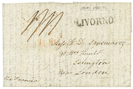 651 "MALTA Via LIVORNO To ENGLAND" : 1816 LIVORNO On Entire Letter From "H.M.S Ship TAGUS, MALTA" To ENGLAND. Vvf. - Unclassified