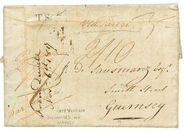 654 "VENEZIA Via NAPOLI To GUERNESEY" : 1817 T.S On Entire Letter From "H.M.S Ship TAGUS, In The Gulf Of VENICE" To GUER - Ohne Zuordnung