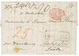 656 "ITALY To SWEDEN ": 1835 Exceptionnal Litho. "GROTTE Bleue Dans L' Ile De CAPRI" On Entire Letter From NAPOLI To STO - Ohne Zuordnung