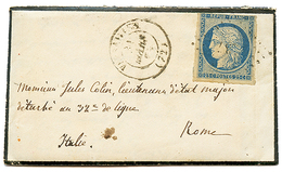 661 1852 FRANCE FIRST ISSUE 25 Blue (touched At Top) On Envelope With Full Text From VERSAILLES To French Soldier "ROMA, - Ohne Zuordnung