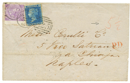 683 MALTA 1868 GB 2d Blue + 6d Mauve Canc. A25 + MALTA On Entire Letter To ITALY. Vf. - Malta (...-1964)